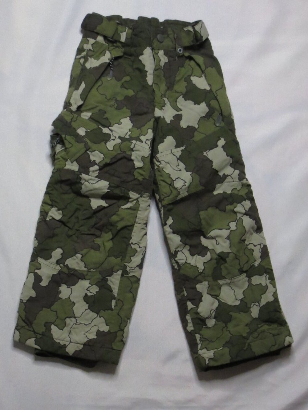 POLAR EDGE boys SNOWPANTS green CAMO snowboard SKI kids RADAR SIZE XS 6/7